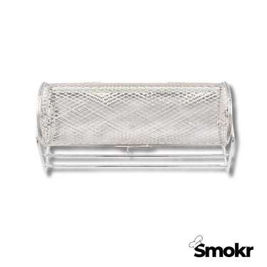 Smokr Rolling BBQ Basket in Action - Effortlessly Grill Vegetables and Seafood